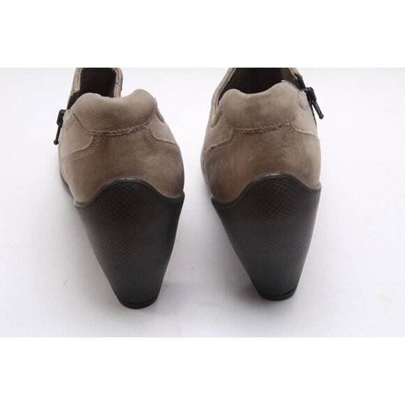 Nwob Ecco Booties Heeled Ankle Shoes Leather Distressed Women's Sz 41 Us 10-10.5 - Picture 12 of 16